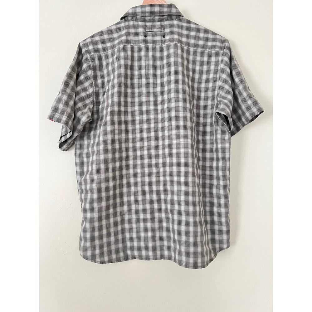 TNF North Face Plaid Men's Printed Button-Up Shirt Top Small Gray Hiking Outdoor - Picture 3 of 3